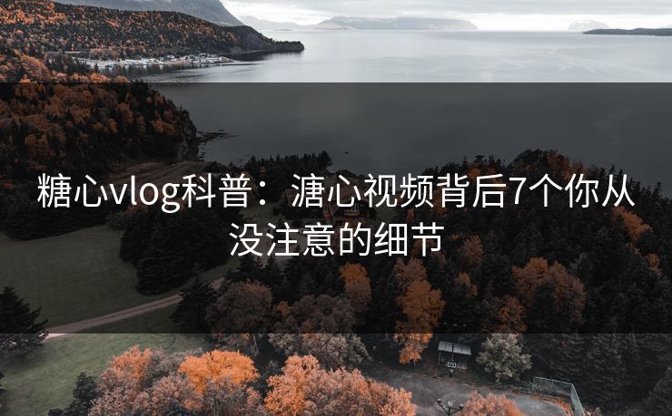 糖心vlog科普：溏心视频背后7个你从没注意的细节