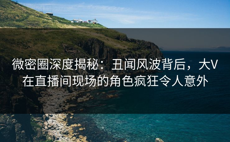 微密圈深度揭秘：丑闻风波背后，大V在直播间现场的角色疯狂令人意外